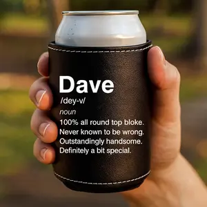 Faux Leather Sleeves Personalized Beer Cozy for Men, Stylish & Durable Design, Perfect Gift Idea for Him, Unique Accessory for Daily Use