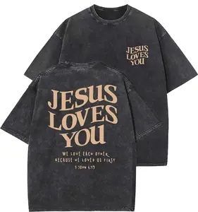 Jesus Saves Unisex Washed T-Shirt, Christian t shirts, Vintage 90s Graphic Tee, Gift Top Womenswear Cotton Mineral Color