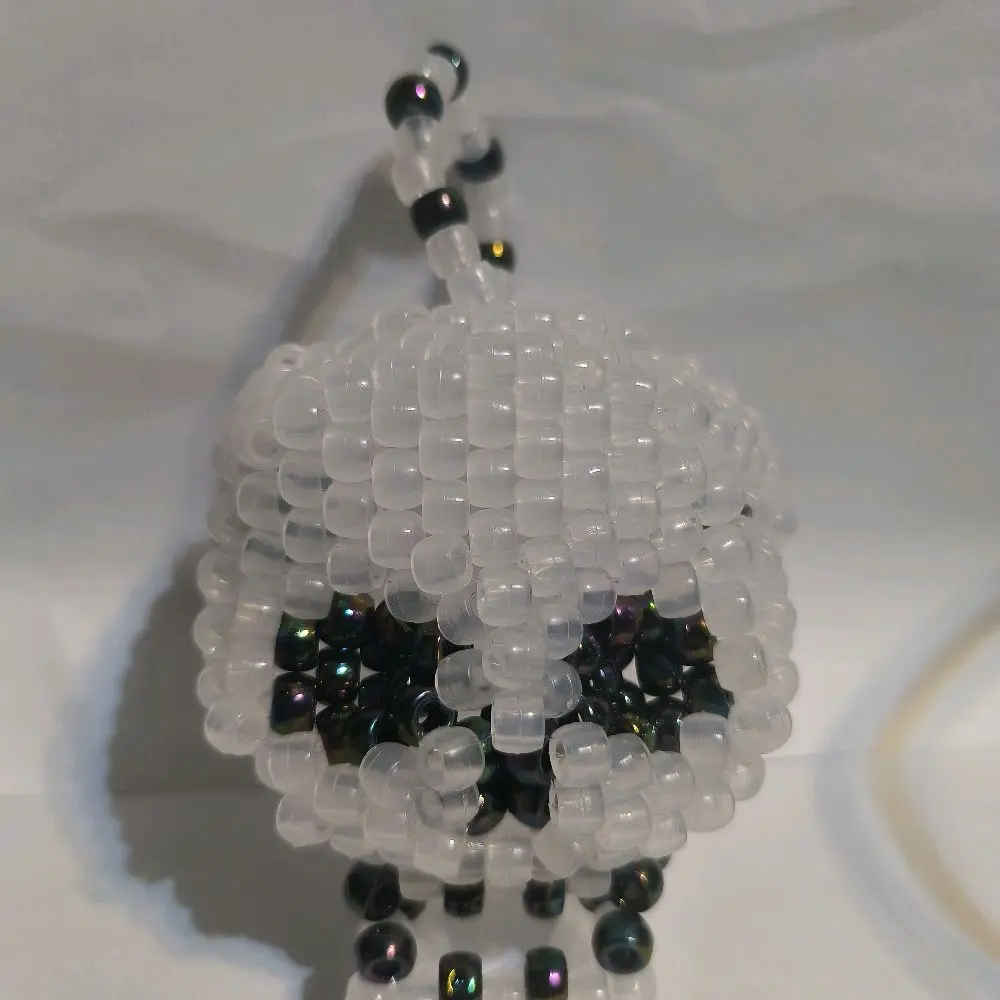 UV Reactive 3D Beaded Skull with Black AB