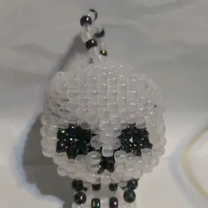 UV Reactive 3D Beaded Skull with Black AB