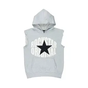States 2.0 Heather Grey Cut Sleeve Hoodie