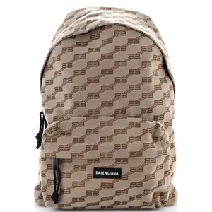 Pre-owned Balenciaga Canvas Plain Backpacks Signature Backpack BB Logo Canvas by Rebag