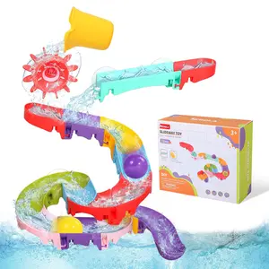 Slide Bath Toys for Kids Ages 4-8, Wall Track Building Set, Fun DlY Kit Bathtub Time Birthday Christmas Gift for Boys & Girls