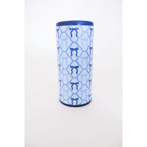 Slim Can Cooler - Blue Coquette Bows