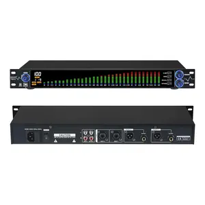 Digital Equalizer for Home Stereo Audio System, Professional 31 Band Dual Channel Graphic Equalizer Music EQ with PC Tuning, Noise Reduction & Spectrum Analyzer Display - 1U Rack Mount, Black