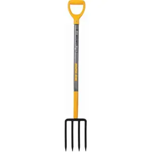 212 MAIN Forged Head 4-Tine Spading Fork, Hardwood Handle, Poly-D-Grip, True Temper Reptile & Amphibian Cleaning Digging Aid
