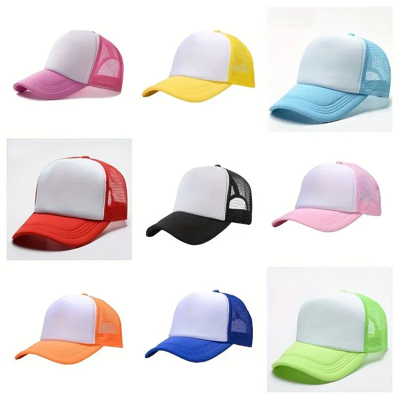 50pack Sublimation Trucker Hat Us Warehouse Polyester Hat for Sublimation Foam Mesh Baseball Cap Sublimation Hat Wholesale Plain Trucker Cap Logo Mesh Baseball Foam Trucker Hat Sublimation Hat Bucket Hat Sublimation Trucker Cap