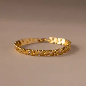 Diamond Elephant Tennis Bracelet by Caitlyn Minimalist - 18K Gold Plated Animal Crystal Link Bracelet - Unique Jewelry for Women - Gift for Her