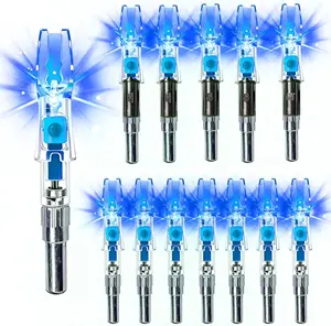 jianZD 6pcs X Lighted Nocks for Arrows with .205'' .232'' .244'' .248'' Inside Diameter with H, S, GT Bushings, High-Visibility Light Up Nocks with ON/Off Switch for Archery Green