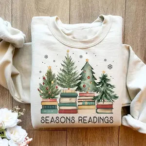 Bookish Christmas Shirt, Seasons Readings Sweatshirt, Cozy Holiday Librarian Gift, Cute Christmas Reading Tee, Festive Book Lover Sweatshirt