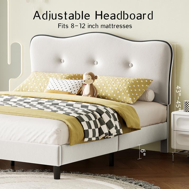 TryLazy Princess Pink Velvet Cloud Bed Frame No MATTRESS Modern Style No Box Spring Needed Zero Noise Easy Assembly Twin Full Queen Sizes