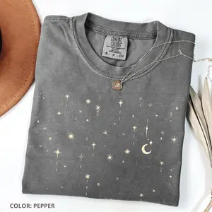 Comfort Colors Vintage Starlight Cute T-shirt, Celestial Tee T-shirt, Mystical Moon T-shirt, Astrology, Space Trendy, Astrological Gift For Her Cute	