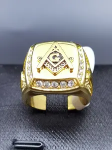 Classic Vintage Masonic Ag Ring, Titanium Steel Men's Ring Jewelry, Durable & Stylish Accessory for Everyday Wear, Geometric Design Ring