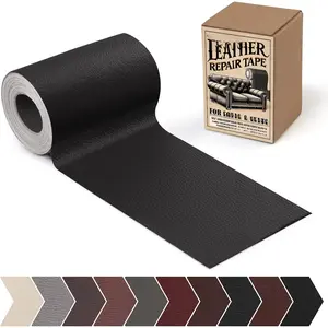 Leather Repair Patch, 3 x 60In Self Adhesive Leather Repair Tape Kit for Furniture, Couch, Sofa, Office,  Seats,  Interior,Vinyl Repair Kit (Black)