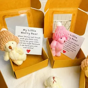 Bear in Gift Box, Mini Hypoallergenic Plush Soft Stuffed Animals Doll with Inspirational Card, Sympathy & Encouragement Gift for Women, Mom, Friend, Soft Cuddly Gift, Durable Soft Fluffy, Huggable Stuffed Animal, Super Soft Fluffy