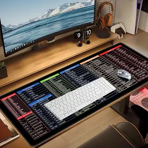 Large Gaming Mouse Pad 27.6x11.8 Inch Non-Slip Rubber Desk Mat with Excel Cheat Sheet & Windows Shortcuts Stitched Edges for Office Gaming