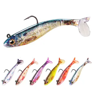 6-Piece Swim Baits for Bass Fishing, Pre-Rigged Jig Heads Soft Plastic Walleye Fishing Lures, Paddle Tail Swimbaits for Bass Fishing, Fishing Bait for Freshwater Saltwater, Fishing Gear Gifts for Men…
