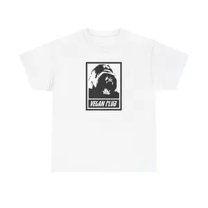 Vegan Club T-shirt Featuring a Gorilla - Unisex Heavy Cotton Tee