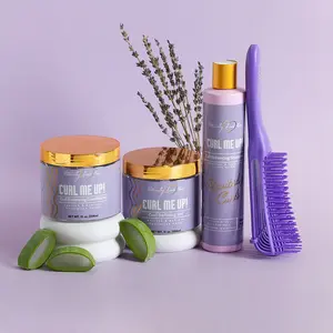 Curl Me Up 4-Piece Hair Care Set – Shampoo, Conditioner, Curl Gel, and Detangler Brush