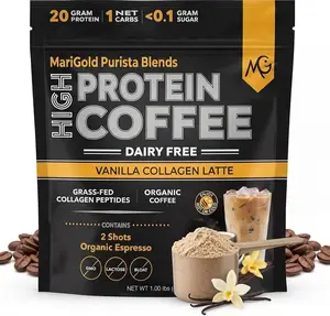 MariGold High Protein Collagen Coffee - Vanilla Collagen Latte - 1 Lb Bag