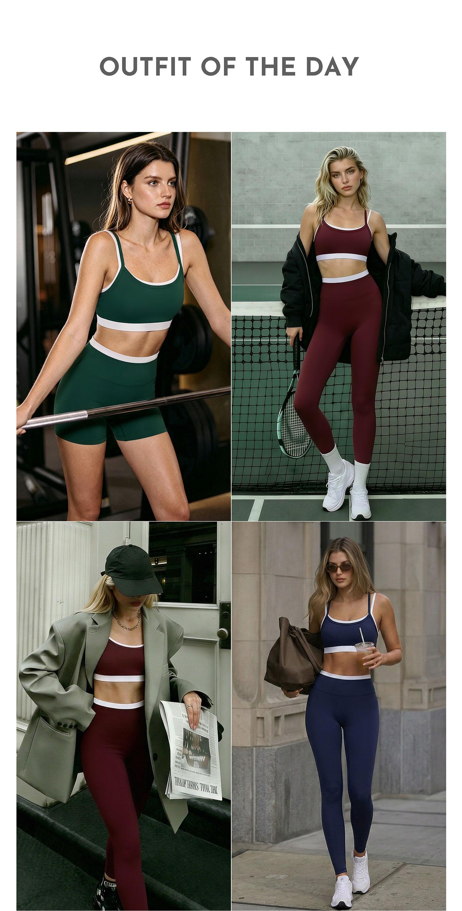 INNO MINT Women's 2-Piece Matching Workout Set, Women's Clothes with Seamless Yoga Leggings & Padded Sports Bra for Gym Athletic Use