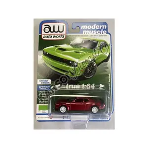 CHASE 2019 Dodge Challenger R/T Scat Pack - Sublime Green w/ Black Tail Stripe (Premium 2022 Release 3B) Diecast 1:64 Scale Model - Auto World AW64372B