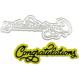 Congratulations  Cut for Card Making Blessing Word Metal  Dies Congratulations  Cuts Embossing Stencils Template for DIY Scrap-Booking Decor (Congratulations)