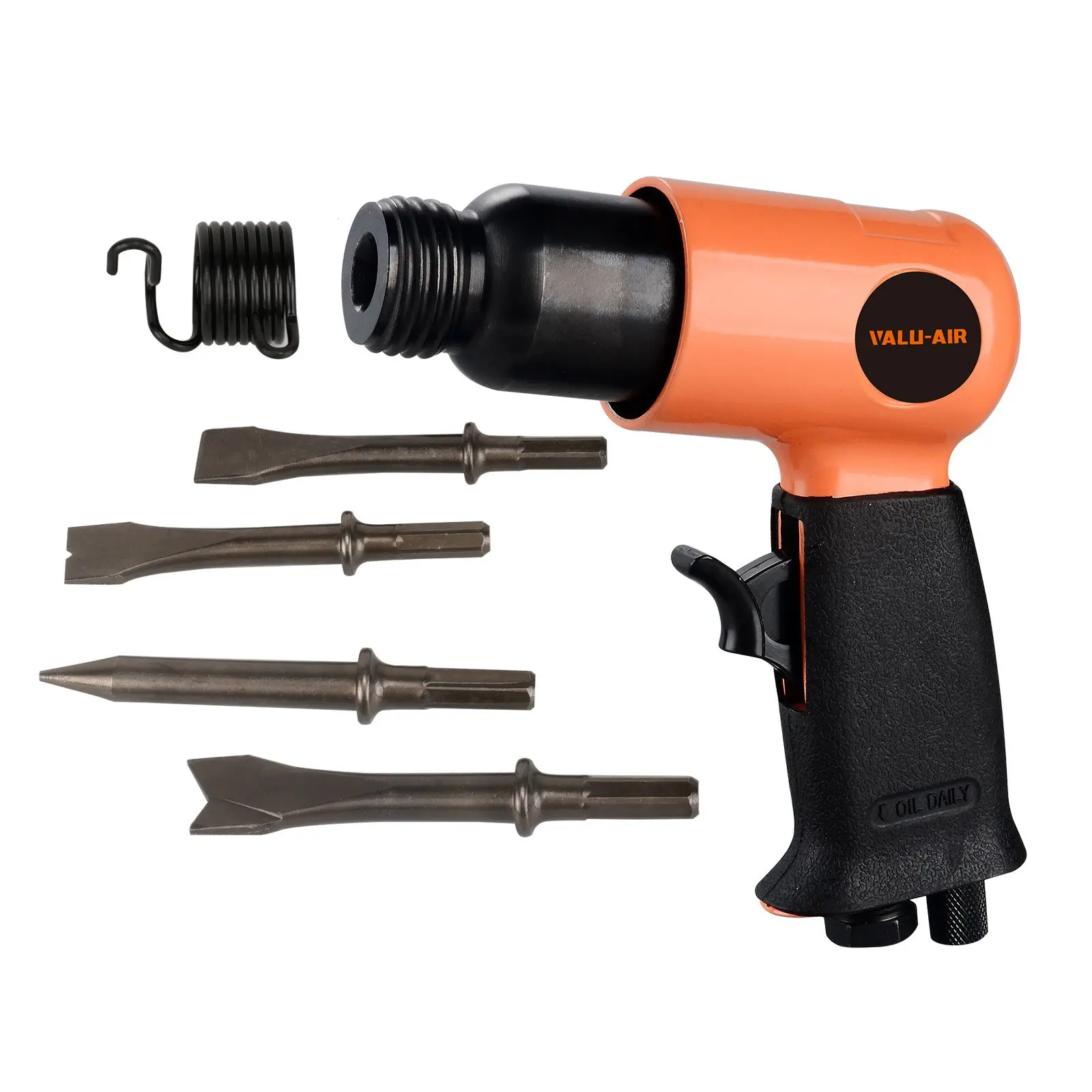 Valu-Air 7621 High-Power Air Hammer with 4 Chisels for Durable Metal Work
