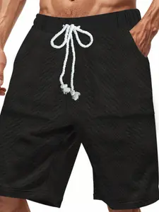 Men's Random Print Raglan Sleeve Shorts, Casual Comfy Breathable Shorts for Summer, Men's Bottoms for Daily Wear