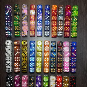 Round Corner 16mm Mixed Color Dual Color Real Color Creative Cross-Border Direct Supply Point Gold Point Point Point Eco-Friendly Dice