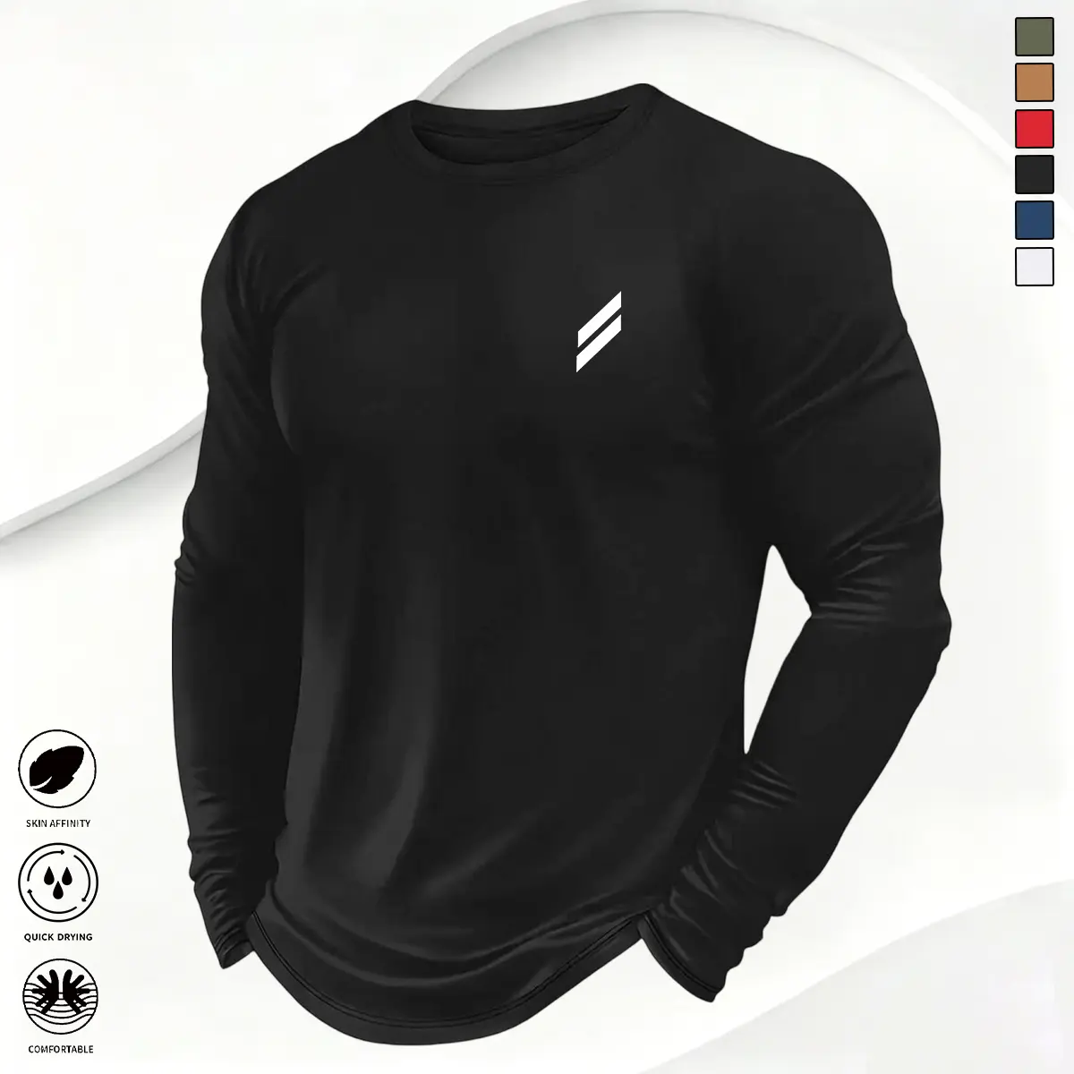 JOGWAVE Unisex Geometric Print Crew Neck Long Sleeve Shirt - Moisture-Wick, Quick-Dry, Soft Athletic Cut, Windproof Athletic Sports T-Shirt, Universal Unisex Clothes for Training, SummerWins Great Value Set