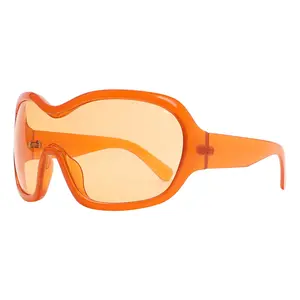 Future Oriented Sunglasses Punk Sports Style Y2K Personality Trend Instagram Street Photography Goggles Orange Frame