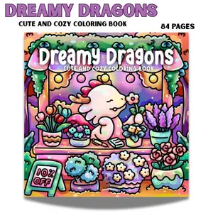 Dreamy Dragons Coloring Book for Adults & Teens | Cute Cozy Dragon Coloring Pages, Fantasy Scenes, Kawaii Art, Stress Relief, Relaxation & Mindfulness Activity Book Paperback