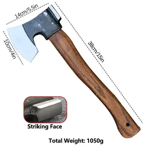 Forged Steel Neck Axe, Camping Axe for Splitting Wood & Cutting Trees, Everyday Carry Splitting Axe, Bone Chopping Axe, Cyclobalanopsis Wood Handle