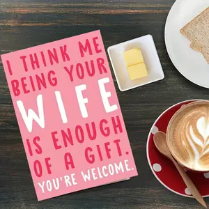 Funny Wife Card for Husband, Perfect for Valentine's Day & Anniversaries, Includes Envelope, True Message for Men, Humorous Gift Idea