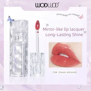 WODWOD Waterlight Vivid Lip Glossy Tint Long-Lasting Waterproof Moisturizing Dewy Lip Stain for Women and Girls Non-Drying Liquid Lipstick Hydrating Makeup Cosmetics  Hydrate lip gloss lip stain Aluminium