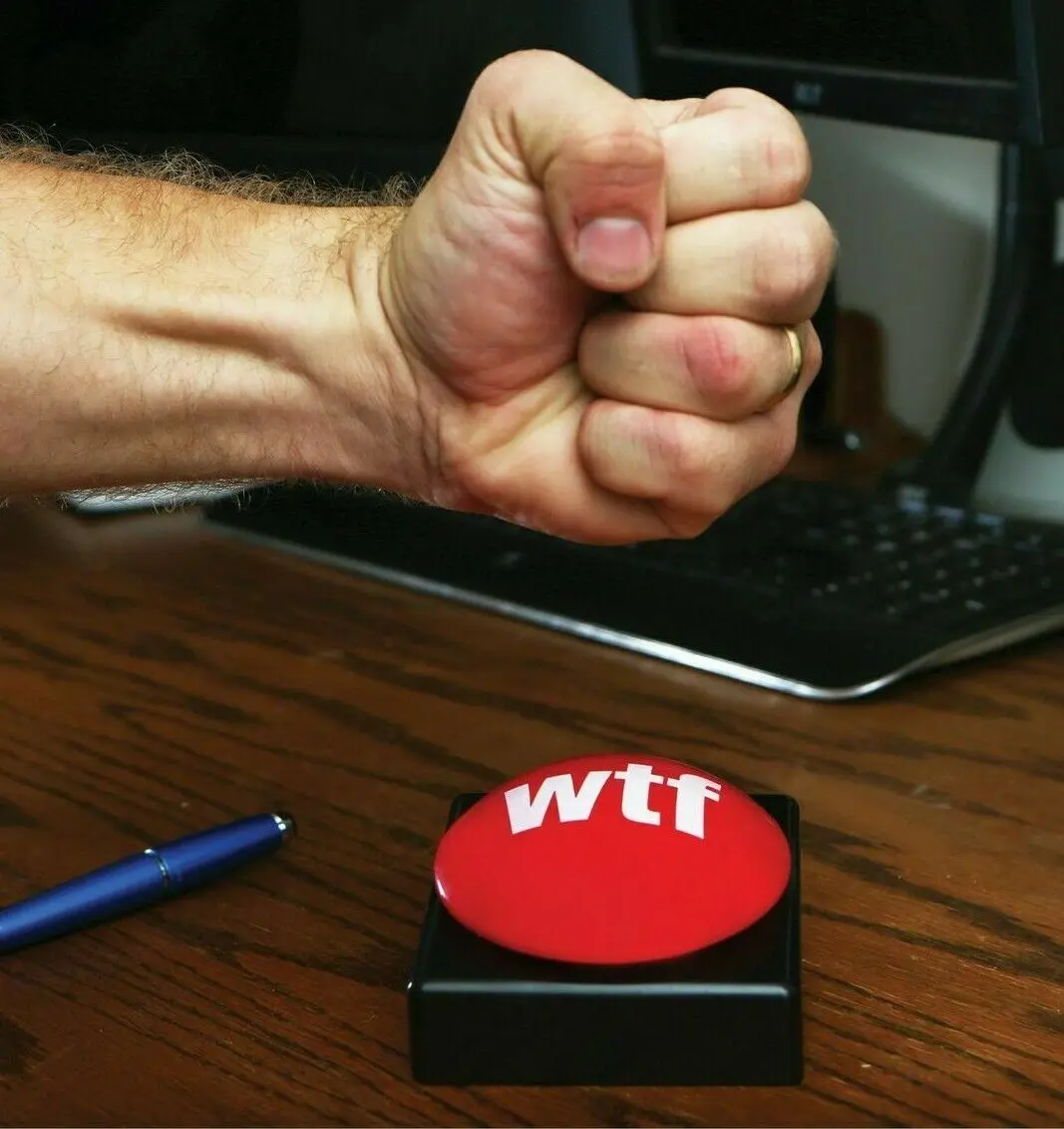 WTF Slam Button – Hilarious Joke Gag Gift with 10 Loud Sound Effects! 🔴😂