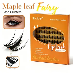TickFri Lashes Natual Manga Lashes, C Curl for DIY Lash Extension, Waterproof Long Lasting,DIY Salon-Quality Lashes Waterproof Long-Lasting Manga Lashes Eyelashes Makeup Cosmetic manhwa Natural Look Thin Band Cluster ONLY LASH Fairy (No Bond Seal Remover)