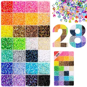 Buy 1 Get 2 Free | Buy 2Get 2 Free | 30000Pcs 3mm Flatback Resin Jelly Rhinestones Bulk Multicolor Bedazzling Gems for Nail Art Crafts Tumblers Shoes Clothing, Bedazzler Kit with Tweezers Tools