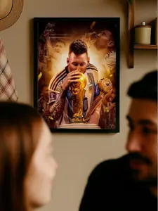 Lionel Messi No Frame Poster Soccer Icon Wall Art Decor Beach Photography Print, Girly Fashion Art, Glam Wall Living Room Decor