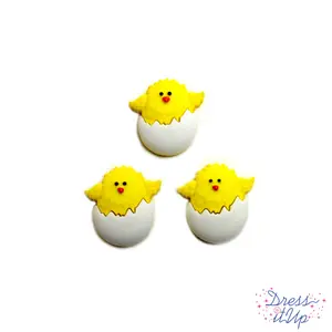 Hatching Chick Singles- 6 pieces Animal Bird Spring Themed Buttons