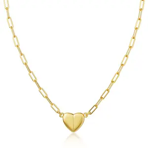 Classic Heart Pendant Necklace Women's Fashion Jewelry with Gold Finish Timeless Chain for Daily Wear Perfect Graduation or Birthday Gift