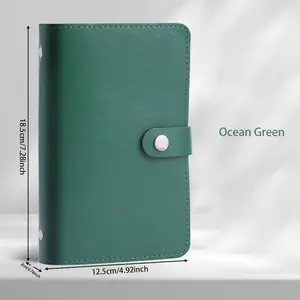 PU Material Money Saving Book, Bill Organizer Planner, Holds Up to 100 Bills, Includes Bill Photos and Card Storage, A6 Large Capacity Cash Notebook with 50 Sheets