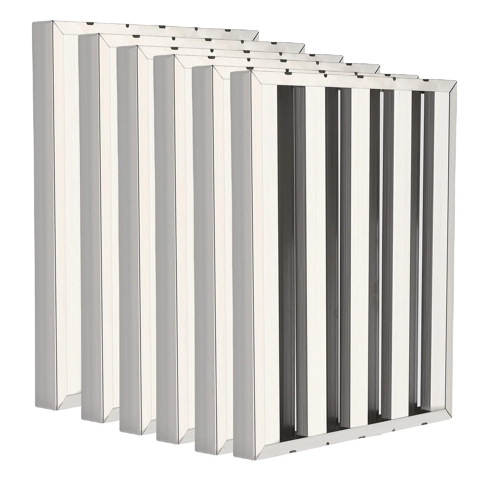 【GARVEE】6-Pack Range Hood Filters, Durable 430 Stainless Steel, 19.5x24.5 Inches, Featuring 5 Grooves for Efficient Filtration, Available in Height Options 15.5 or 19.5 Inches