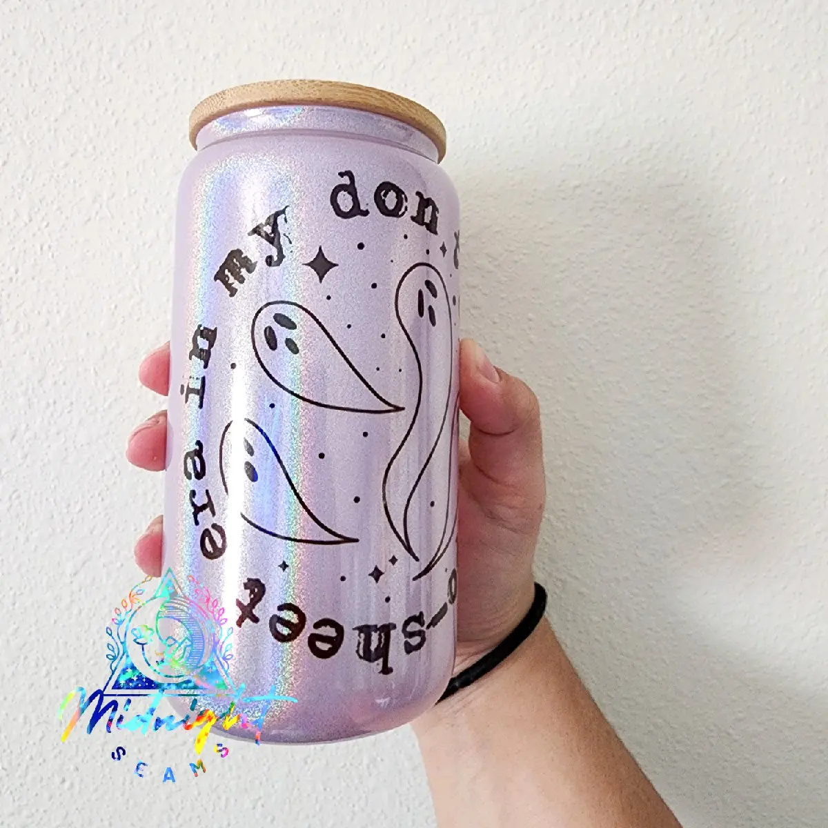 In My Don't Give A Boo-Sheet Era 16oz Glass Can