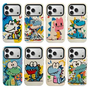 Cute Graffiti Dinosaur Phone Case, Trendy Cartoon Dino Protective Cover for iPhone/Samsung, Fun Colorful Street Style Case,Compatible with iPhone 11-17 pro max  series and Samsung Galaxy S21-S26 series.Perfect for Her/Him Girly Phone Caseslovely gift