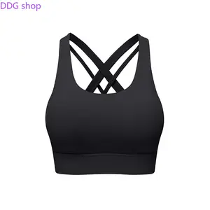 Women's High Impact Sports Bra, Crisscross Back Shockproof Workout Top, Anti-Sagging Yoga Bra with Built-in Fixed Cups, Plus Size Support for Running Gym Training
