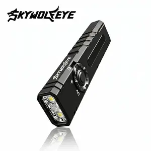 SKYWOLFEYE ST7 PRO EDC Flashlight, 2200 Lumen Tactical Pocket LED Light, Magnetic Rechargeable with Green Laser, 365nm UV & RGB Sidelight, Camping Gear & Tech Gadgets Gifts for Men