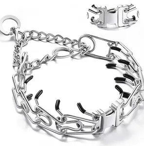 Prong Collar for Dogs, Dog Training Collar, Adjustable Size Dog Pinch No Pull Collar with Quick Release Buckle for Small Medium Large Dogs