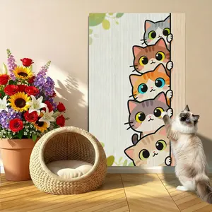 Cat Scratching Mat for Sofa Couch Protection, Self Adhesive Cat Scratch Pad for Wall Mounted Furniture Use, No Drill Cat Scratching Board, Durable Claw Grinding Cat Climbing Mat, Interactive Cat Toy